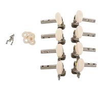 Lonrtesw Machines Tuners Pegs Tuning Key with White Pearl Knobs 4L+4R for Mandolin