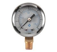 Lonrtesw Pressure Gauge - 0-30 psi 0-2 bar Mini Dial Gauge Compressor Meters Hydraulic Pressure Gauge Gage Double Scale Black