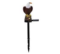 Lonrtesw Solar Lights Outdoor Decorations Resin Bald Eagle Figurine Dusk Dawn Solar Yard Light Animal Solar Stake Light Outdoor Decorative