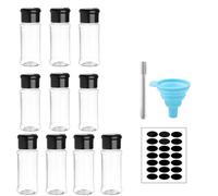 Lonrtesw Spice Bottle Set for Spices Salt and Pepper Seasoning Bottle Spice Organizer Condiment Storage Jar Set 10pcs