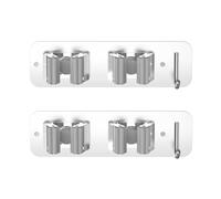 Lonrtesw Wall Mounted Stainless Steel Mop Broom Holder, Mop Broom Organizer, Heavy Duty Mop Hooks, 2PCS