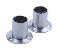 Lonrtesw Wardrobe 25mm Tube Stainless Steel Rail Rod End Support Bracket 2pcs