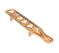 Lonrtesw Wine Glasses Stand Wooden Drink Serving Tray with 6 Glasses Glass Cup Rack Tequila Glass Holder Serving Tray for Bar