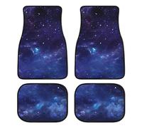 LONSANT Galaxy Car Floor Mats Set of 4,Beautiful Starry Night Print Blue Outer Space Vehicle Front Rear Carpets Non-Slip Rugs Auto Accessories Universal Fit for SUV Truck