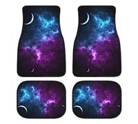 LONSANT Galaxy Car Floor Mats Set of 4,Purple Blue Galaxy Sky Print Vehicle Front Rear Carpets Mat Stylish Space Themed Car Floor Rugs Non-Slip Foot Mats Car Accessories Universal Fit for Car Truck