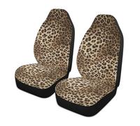 LONSANT Leopard Print Car Seat Covers Set of 2,Brown Animal Skin Pattern of Wild Safari Animal Strong Panthera Universal Auto Front Seat Protector for Women Cute Car Accessories Fit for Car Truck