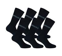 Lonsdale 6 pairs of short socks, mid-calf height, excellent quality of mercerized cotton (Black, 6-8)