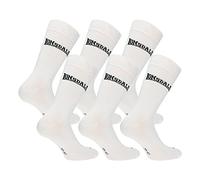 Lonsdale 6 pairs of short socks, mid-calf height, excellent quality of mercerized cotton (White, 9-11)