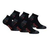 Lonsdale 6 Pairs Sneaker Work Socks Ankle Length - Heel Toe Reinforcement - Terry Cotton (Black, 9-11)