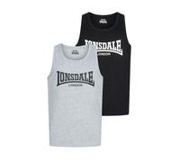 Lonsdale - Averham Pack Of 2 Black/Marl Grey - Tank - black - L - 90% Cotton, 10% Viscose L