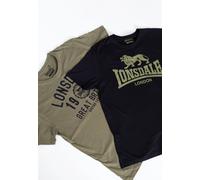 Lonsdale - Bangor Black/Olive Pack Of 2 - T-Shirt - black - 3XL - 60% Cotton, 40% Polyester,Jersey 3XL
