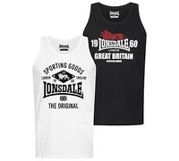 Lonsdale Biggin Men's Tank Top Double Pack, black, XXXXX-Large