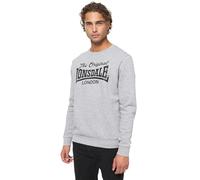 Lonsdale BURGHEAD Men's Crew Neck Sweatshirt Regular Fit, Marl Grey/Black, XXL
