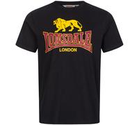 Lonsdale Classic Logo T-Shirt Black Oxblood Blue 100% Cotton Regular Fit
