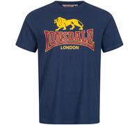 Lonsdale Classic Logo T-Shirt Black Oxblood Blue 100% Cotton Regular Fit