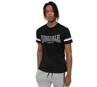 Lonsdale Creich Men's Leisure T-Shirts, Black/White/Grey, XL