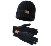 Cap and glove set Lonsdale Deazley Black L/XL