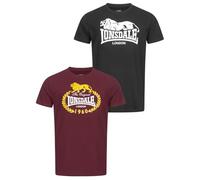 Lonsdale Men's Ecclaw Leisure T-Shirt, Black/Oxblood, 3XL