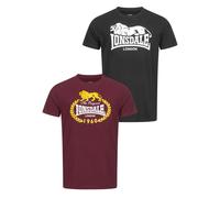 Lonsdale - Ecclaw Pack Of 2 Black/Oxblood - T-Shirt - black - 3XL - 100% Cotton 3XL
