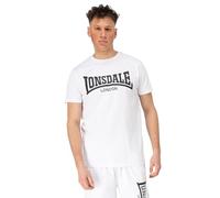 Lonsdale Male-Adult Fulwood T-Shirt, White/Black, L