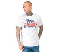 Lonsdale Men's Lion Two Tone T-Shirt, White/Navy/Red, S