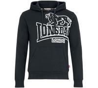 Lonsdale London Men's Tadley Hoodie, Men, Hooded Pullover, 114940, Black/Ecru, 4XL