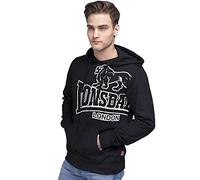 Lonsdale London Men's Tadley Hoodie, mens, Hooded Sweatshirt, 114940, Black/Ecru, 5XL