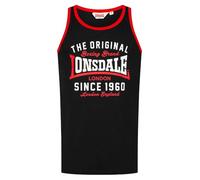 Lonsdale Male-Adult Andover Singlet, Black/Red/White, L