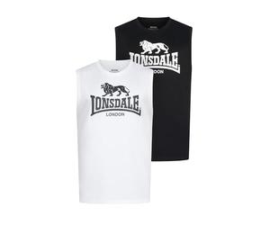 Lonsdale Male-Adult Rolleston Sleeveless tee, Black/White, XL