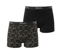Lonsdale Mens 2 Pack Boxer Shorts Cotton Camo Khaki L