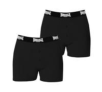 Lonsdale Mens 2 Pack Boxers Underwear Boxer Elasticated Waist Black M