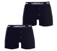 Lonsdale Mens 2 Pack Boxers Navy L