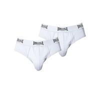 Lonsdale Mens 2Pk Brief Underwear Briefs Elasticated Waist White XL