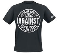 Lonsdale Men's Against Racism T-Shirt, Black, 3XL