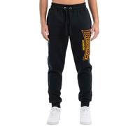 Lonsdale Men's Blackley Joggers, Black/Oxblood/Yellow, L