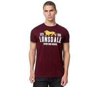 Lonsdale Men's Blagh T-Shirt, Oxblood/Yellow/White, XXL