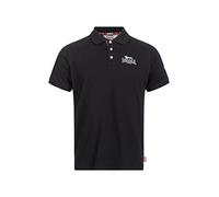 Lonsdale Men's Bruan Polo Shirt, Black/Silver, M