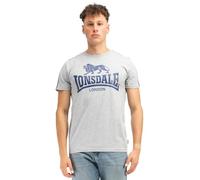 Lonsdale Men's Henconner T-Shirt, Marl Grey/Navy, M