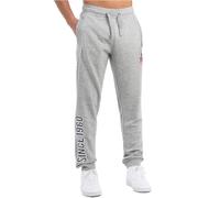 Lonsdale Men's Virkie Joggers, Marl Grey/Navy/Red, 3XL