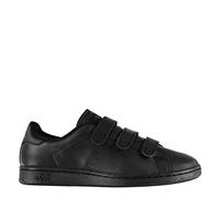 Lonsdale Mens Leyton Trainers Court Strap Hook and Loop Comfortable Fit Black/Black UK 10 (45)