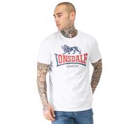 Lonsdale Men's Lion Two Tone T-Shirt, White/Navy/Red, L