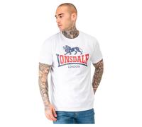 Lonsdale Men's Lion Two Tone T-Shirt, White/Navy/Red, S
