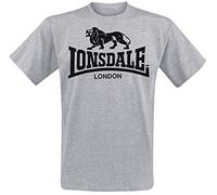Lonsdale Men's Logo Regular Fit T-Shirt - Marl Grey, Large