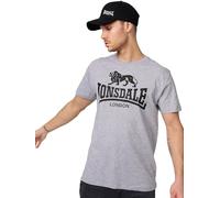 Lonsdale Men's Logo T-Shirt - Stone Grey, Medium