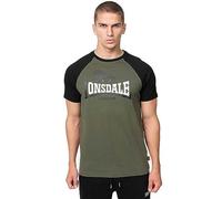 Lonsdale Men's magilligan T-Shirt, Olive/Black/White, S