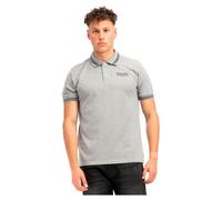 Lonsdale Men's Markham Polo Shirt, Marl Grey/Navy, L