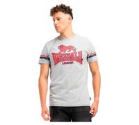 Lonsdale Men's Methley T-Shirt, Marl Grey/Navy/Red, L