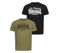 Lonsdale Men's Morham Leisure T-Shirts, Black/Olive, 3XL