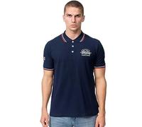 Lonsdale Men's Moyne Polo Shirt, Navy/Red/White, XL