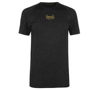 Lonsdale Mens MTK Pro Range T Shirt Crew Neck Tee Top Black/Gold M-L